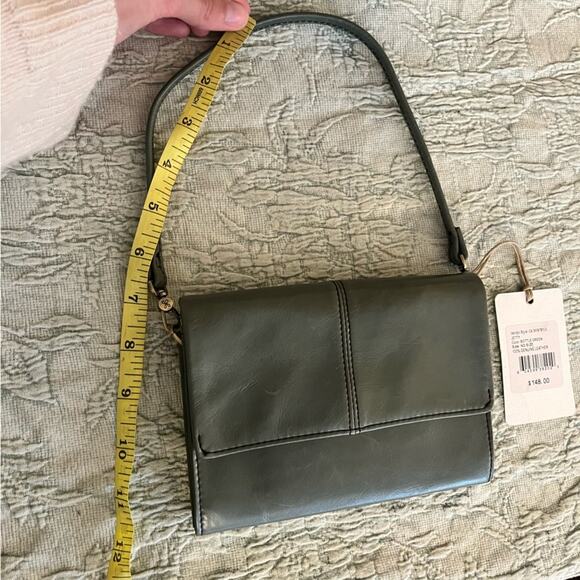 HOBO Jetty Leather Convertible Wallet Clutch Wristlet Bag Bottle Green - Picture 11 of 14